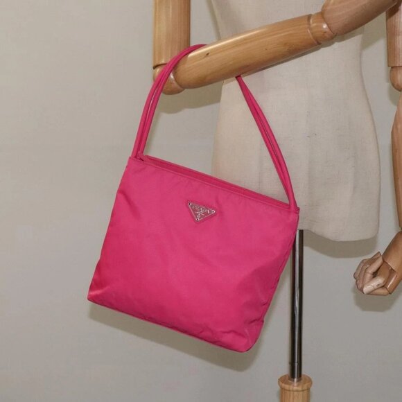 PRADA Shoulder Bag Nylon Pink Silver Auth 119844A - Picture 14 of 16